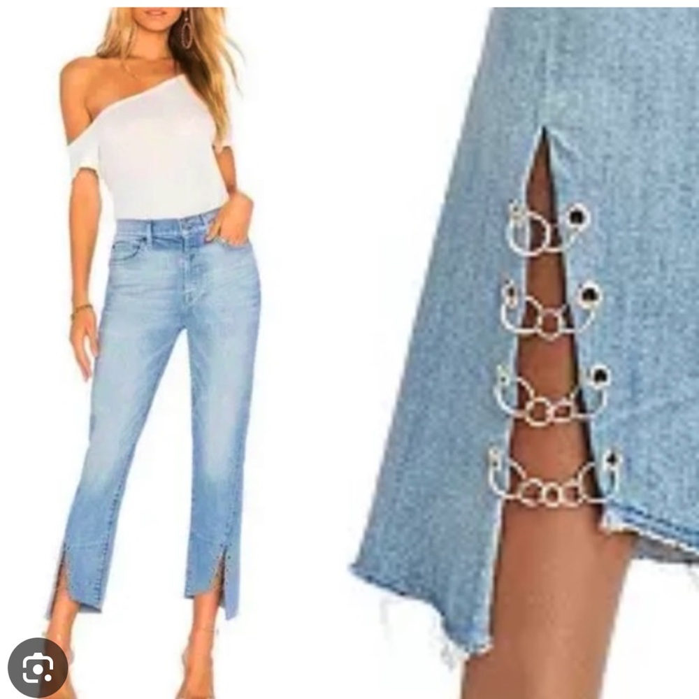 7 For All Mankind Edie high waist crop straight jeans 26 raw hem new with tags